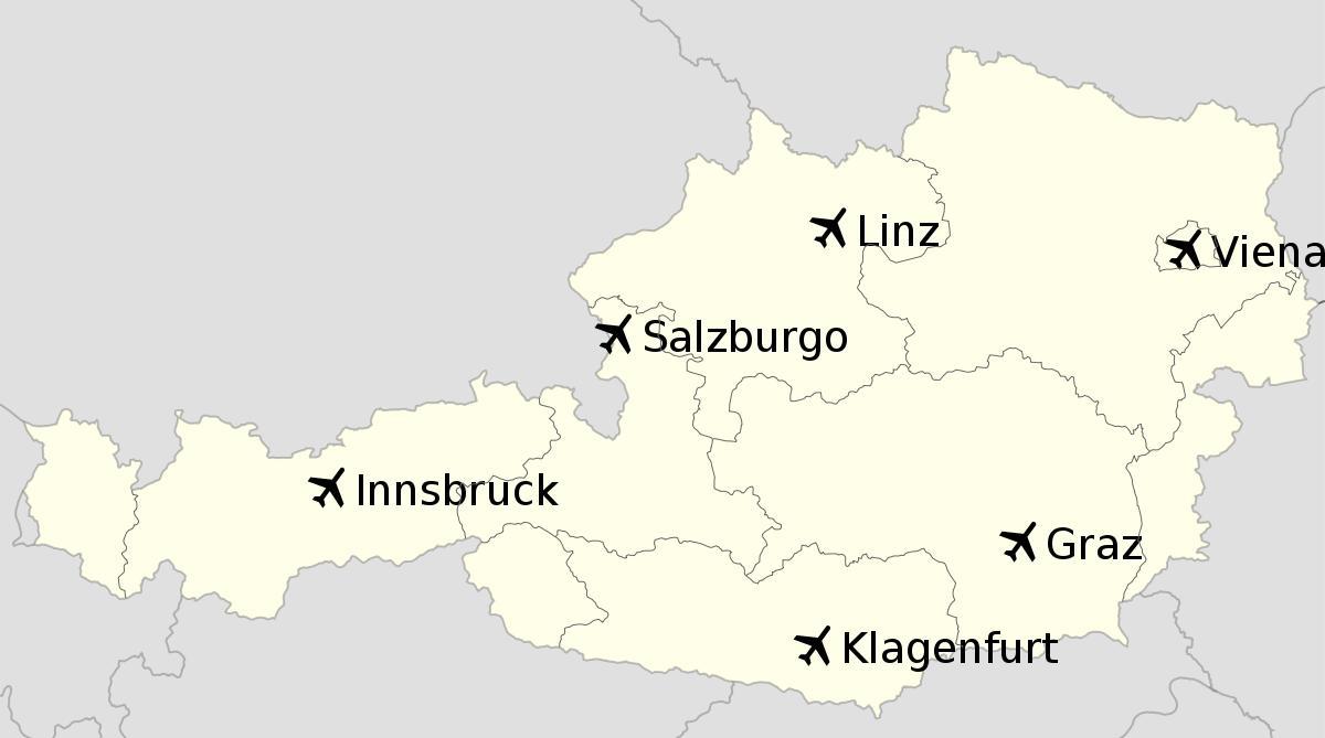 lidostas, kas atrodas austrija karte