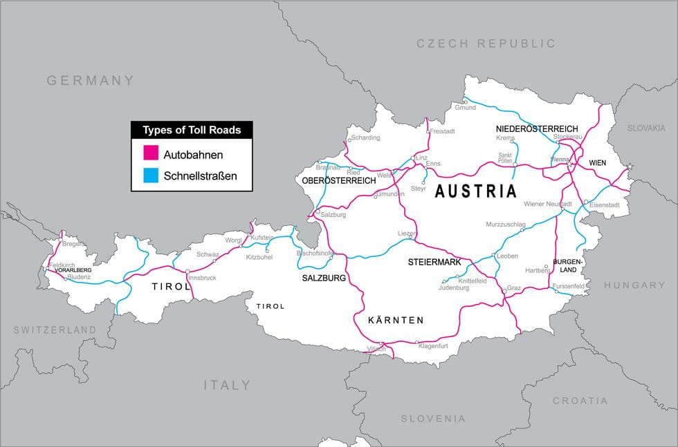 maksas ceļi austrija karte