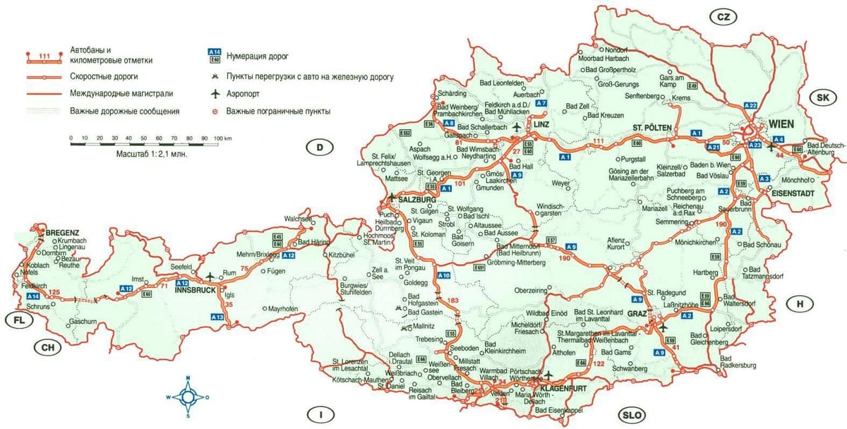 austrija ceļojuma kartē