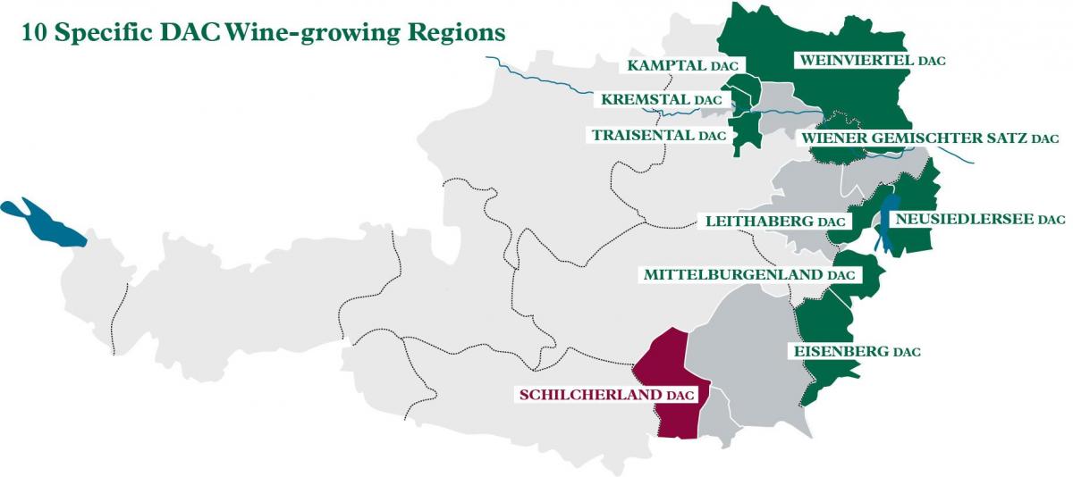 austrijas vīna reģionu kartes