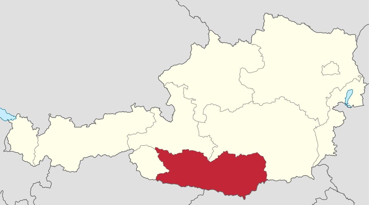 karte karnten austrija 