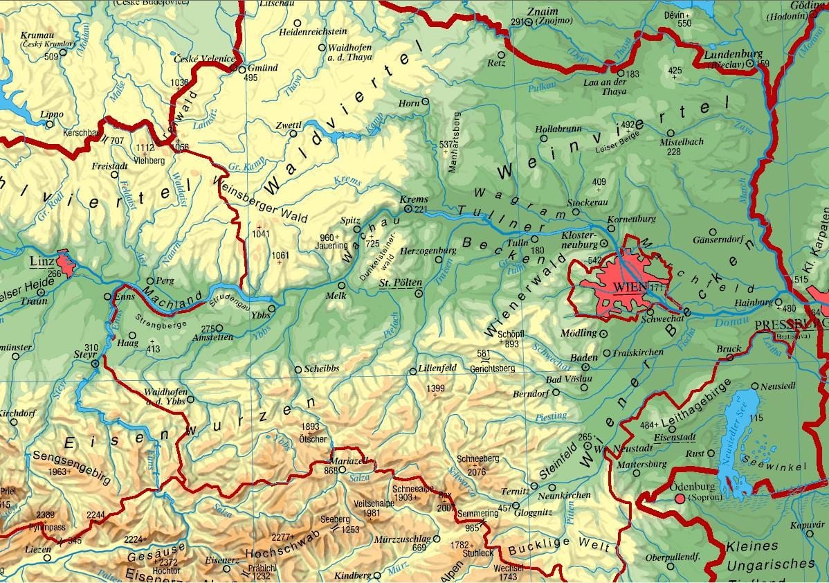 kartes lejasaustrijas