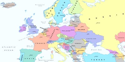 Eiropas karte, kas rāda austrija