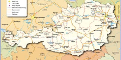Karte no austrijas pilsētās