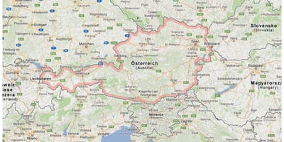 Kartē austrijas un kaimiņvalstīs
