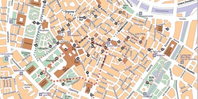 Vīne, austrija pilsētas centra karte